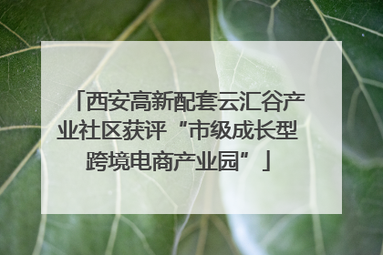 西安高新配套云汇谷产业社区获评“市级成长型跨境电商产业园”